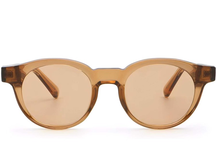 Ovale orangefarbene Kunststoff-Sonnenbrille #BS2503-0222