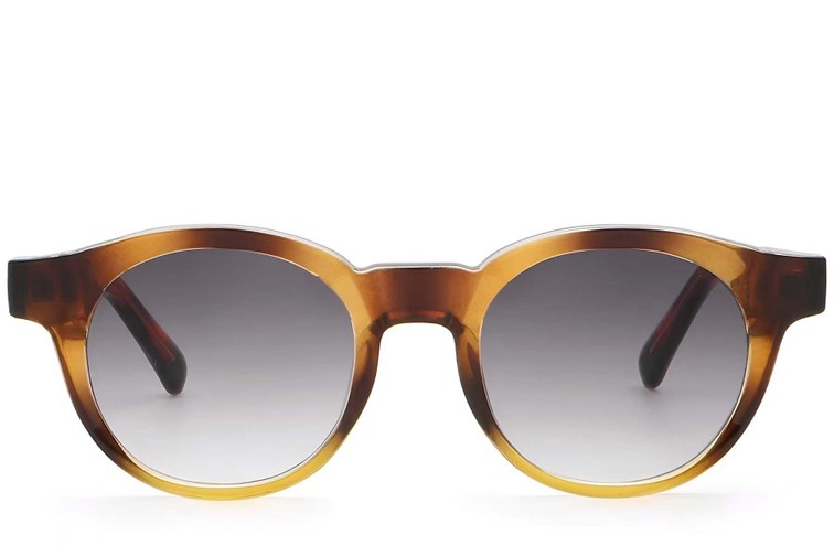 Gafas de sol ovaladas de plástico con diseño de carey # BS2503-0223