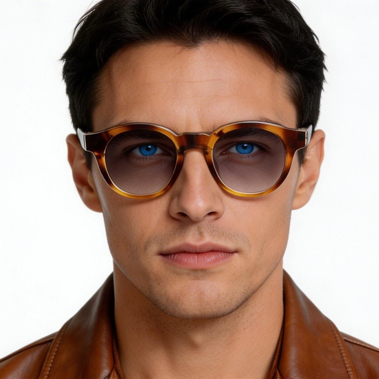Oval Tortoiseshell Plastic Sunglasses #BS2503-0223