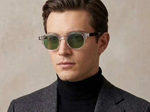 Lunettes de soleil ovales transparentes en plastique #BS2503-0224