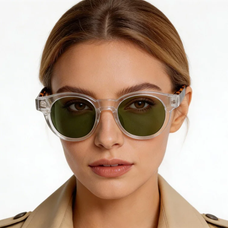 Lunettes de soleil ovales transparentes en plastique #BS2503-0224