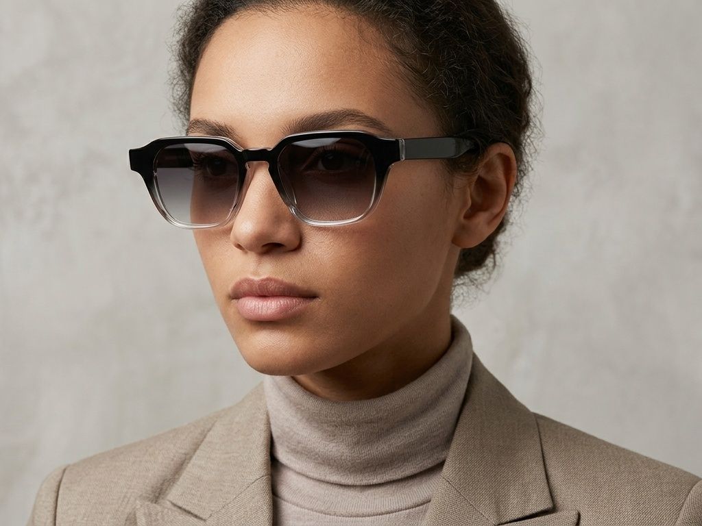 Rectangular Black Plastic Sunglasses #BS2503-0228