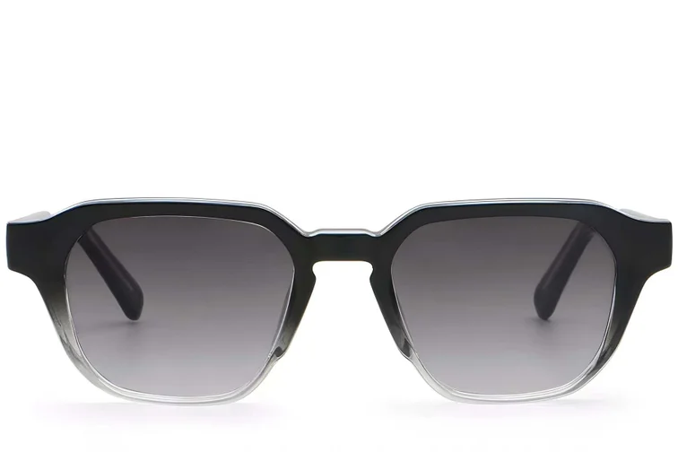 Rectangular Black Plastic Sunglasses #BS2503-0228