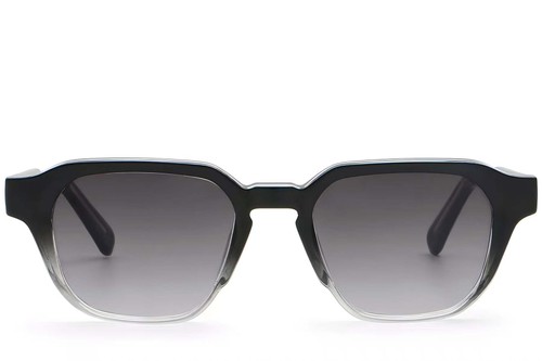 Rechteckige schwarze Kunststoff-Sonnenbrille #BS2503-0228