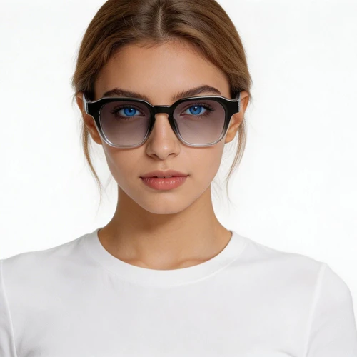 Rectangular Black Plastic Sunglasses #BS2503-0228