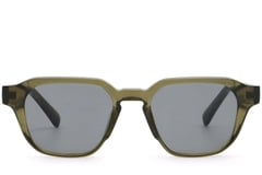 Rectangular Green Plastic Sunglasses #BS2503-0230