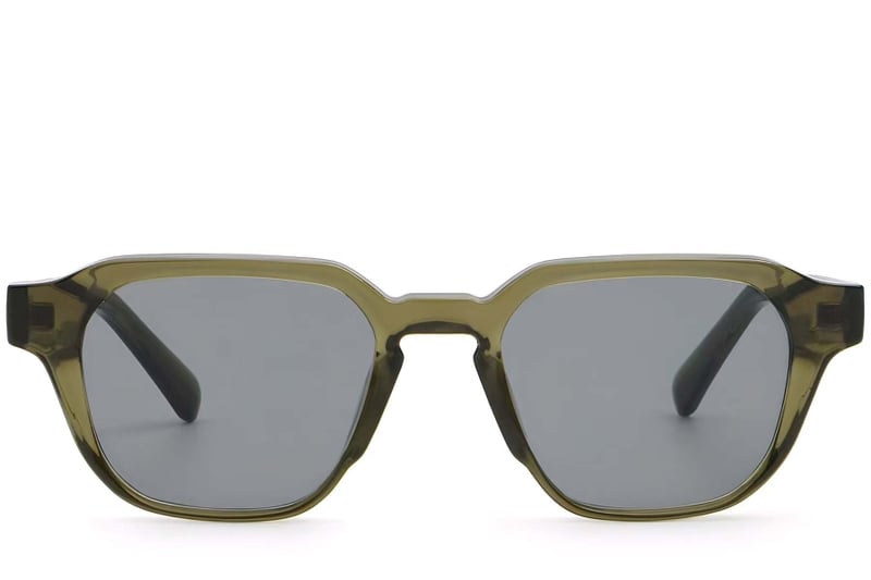Rectangular Green Plastic Sunglasses #BS2503-0230