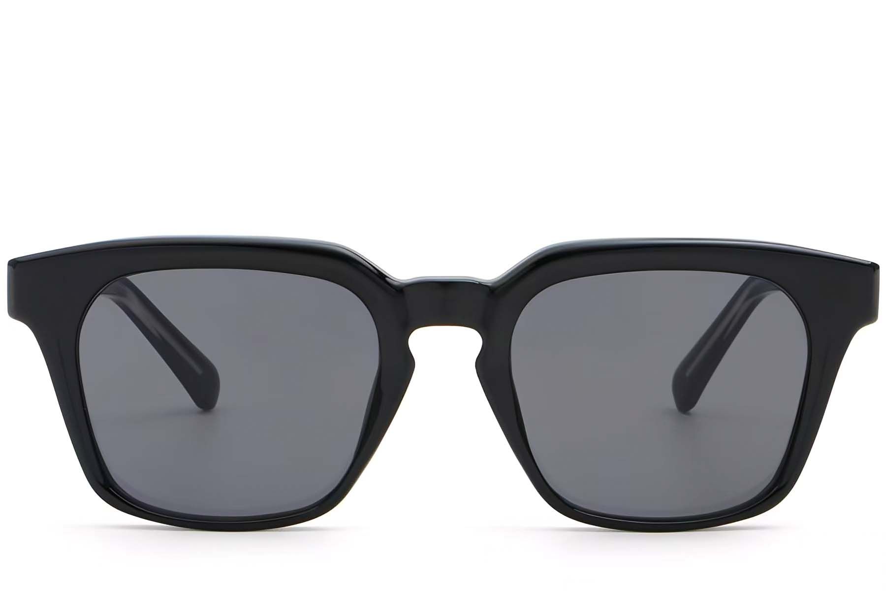 Rectangular Black Plastic Sunglasses #BS2503-0231