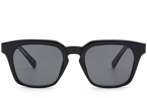 Rectangular Black Plastic Sunglasses #BS2503-0231