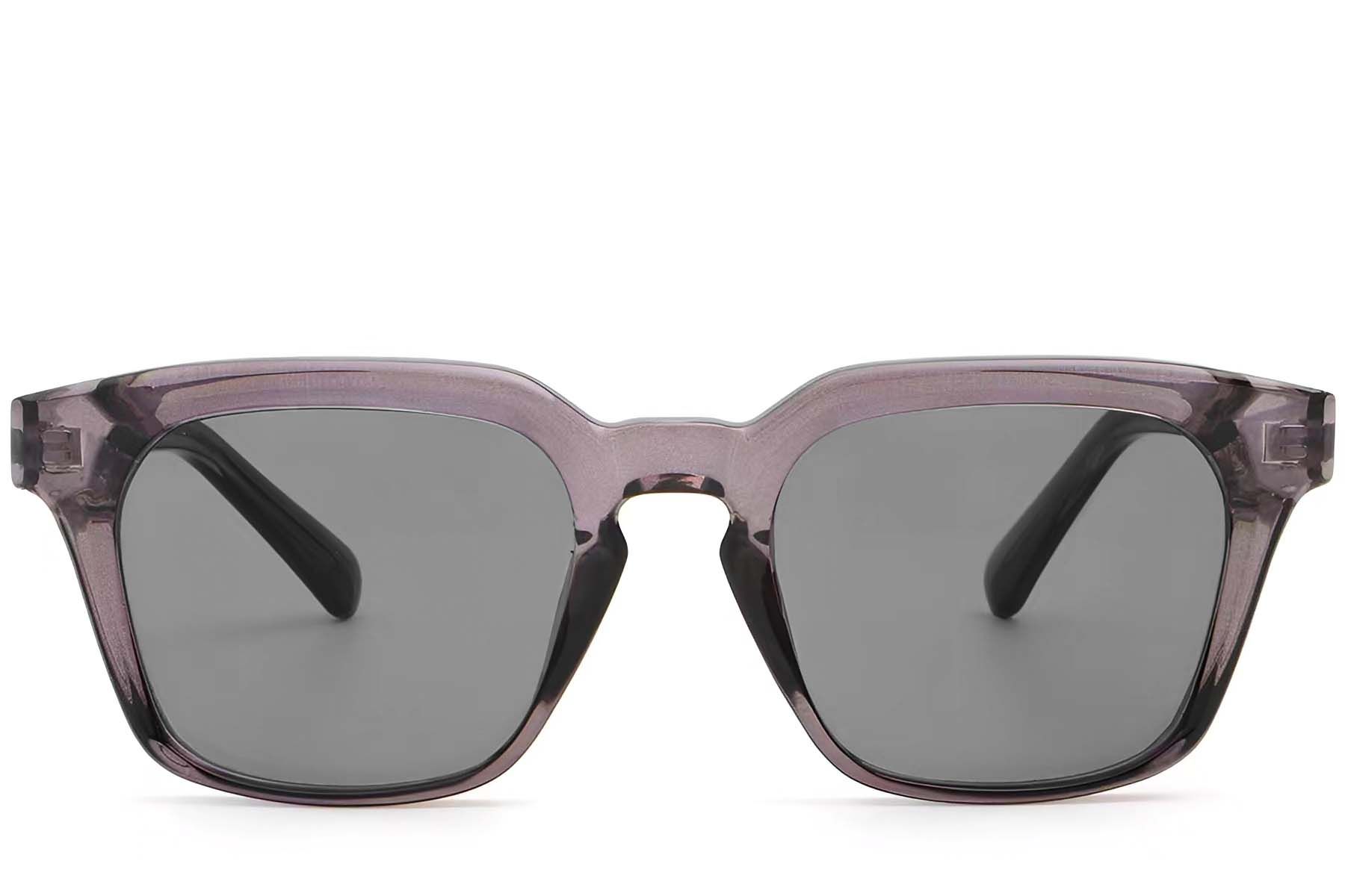 Rectangular Purple Plastic Sunglasses #BS2503-0233