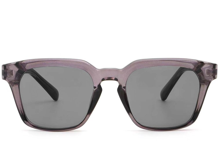 Lunettes de soleil rectangulaires en plastique violet #BS2503-0233