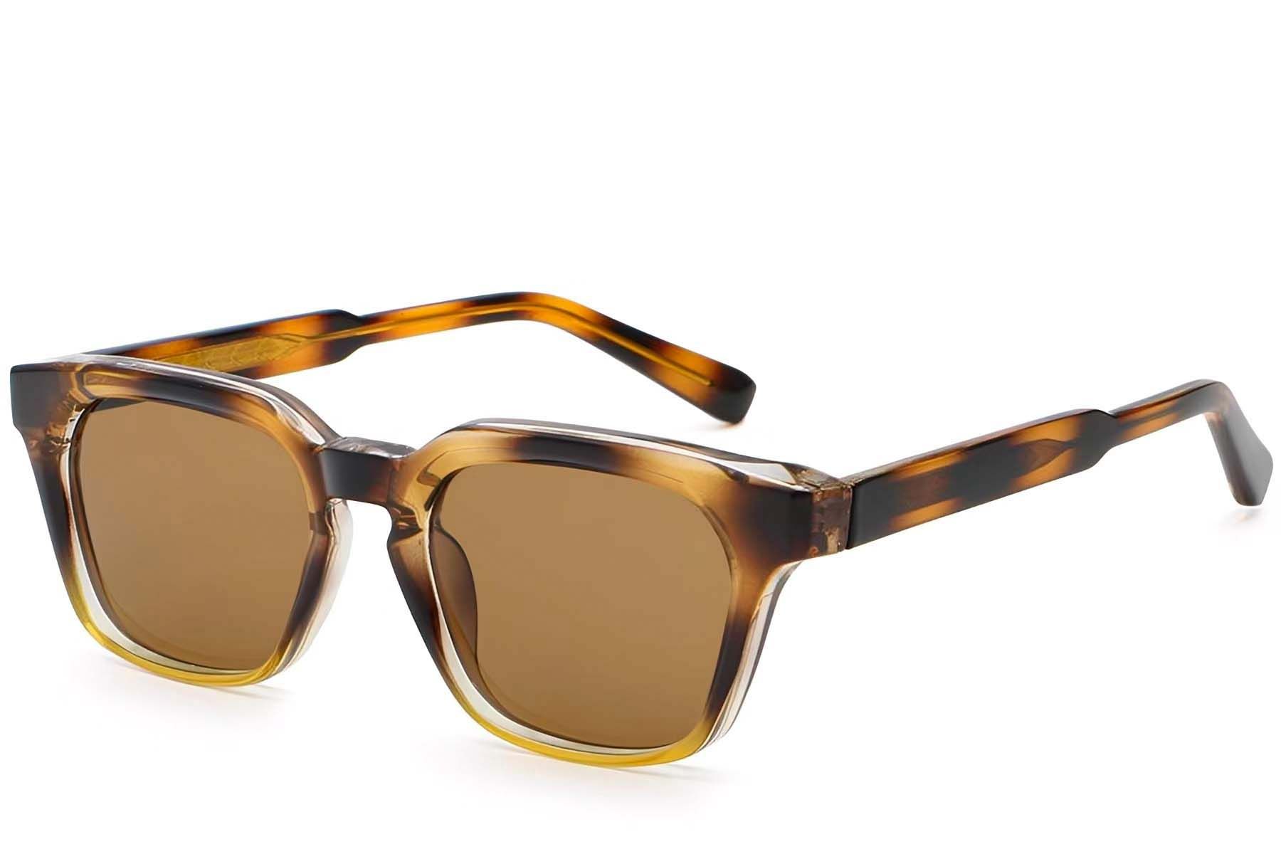 Rectangular Tortoiseshell Plastic Sunglasses #BS2503-0234