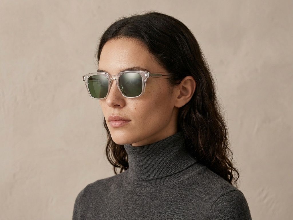 Rectangular Transparent Plastic Sunglasses #BS2503-0235