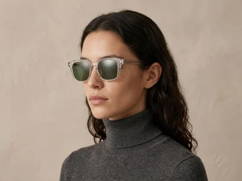 Lunettes de soleil rectangulaires en plastique transparent #BS2503-0235