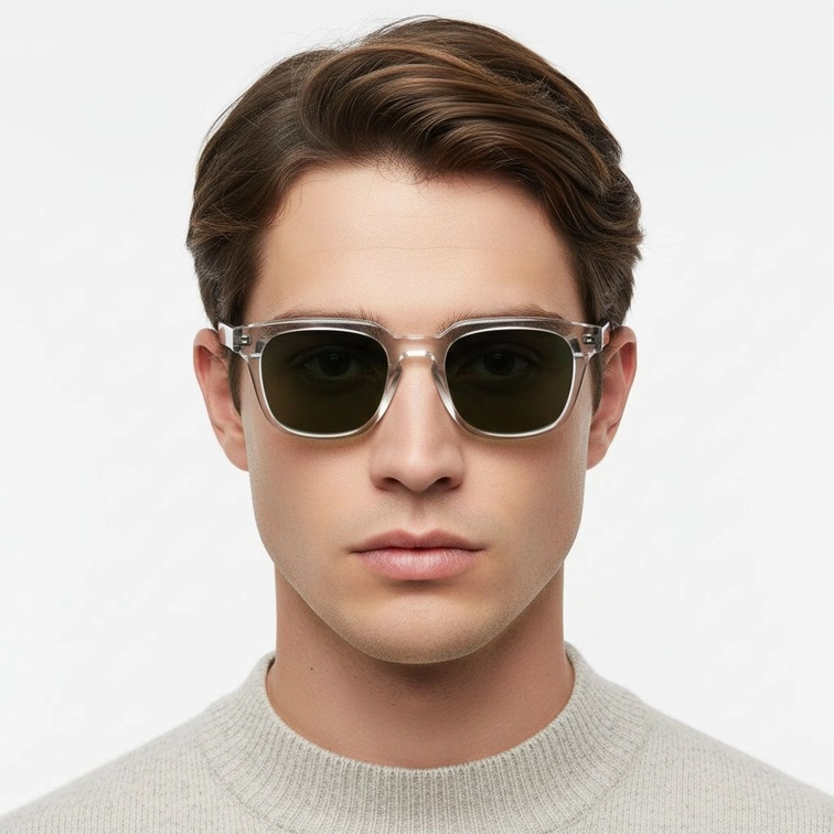 Rectangular Transparent Plastic Sunglasses #BS2503-0235