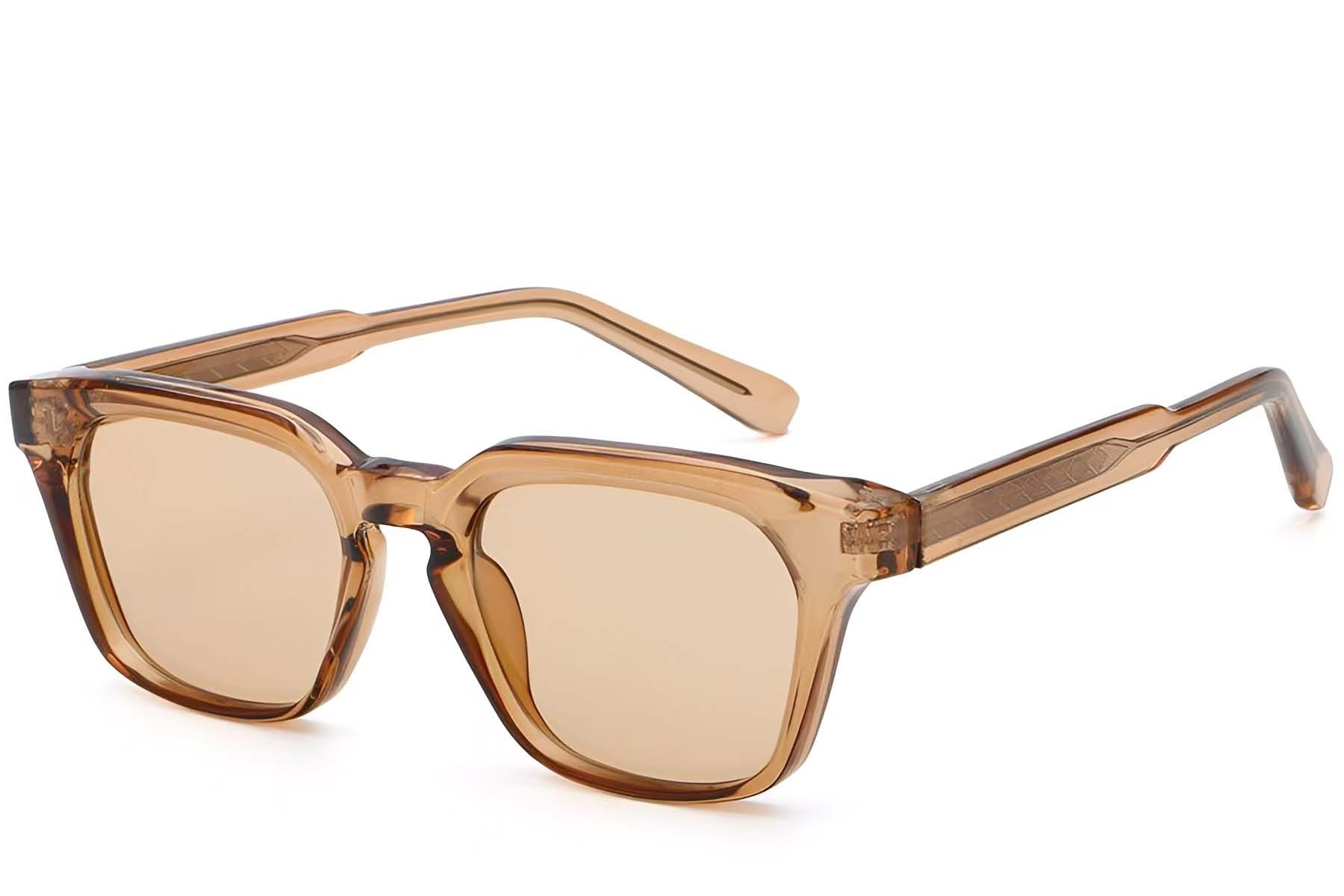 Rectangular Brown Plastic Sunglasses #BS2503-0236