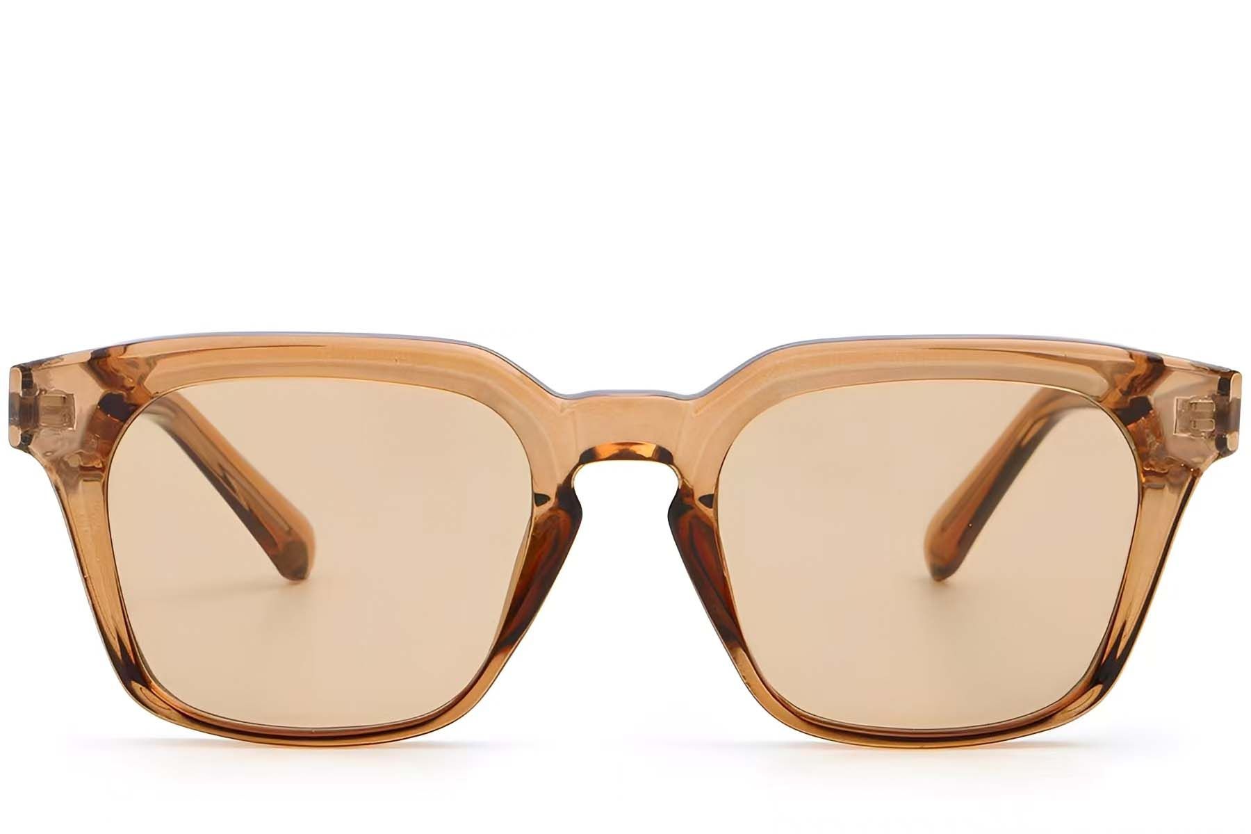 Rectangular Brown Plastic Sunglasses #BS2503-0236