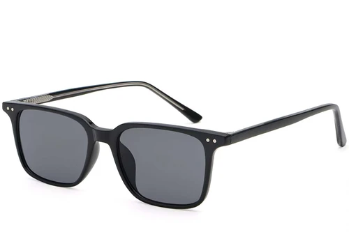 Rectangular Black Plastic Sunglasses #BS2503-0237