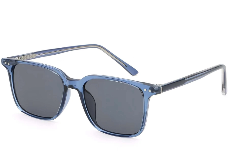 Rectangular Blue Plastic Sunglasses #BS2503-0239