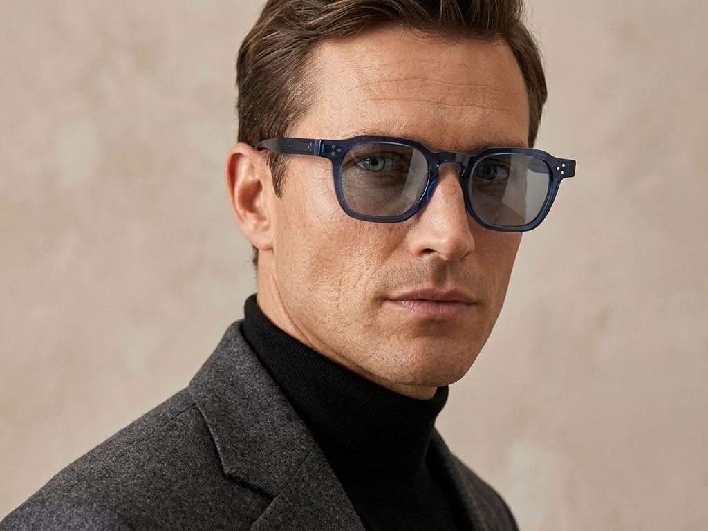 Geometric Blue Plastic Sunglasses #BS2503-0242