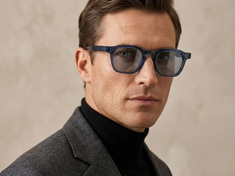 Geometric Blue Plastic Sunglasses #BS2503-0242