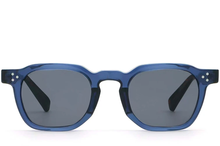Occhiali da sole geometrici in plastica blu #BS2503-0242