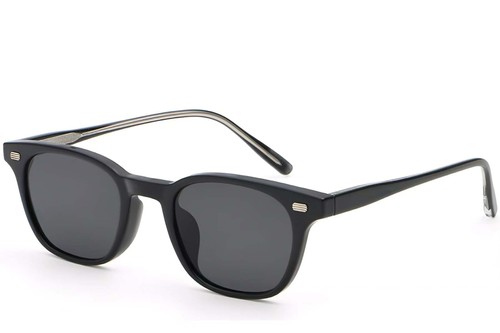 Rectangular Black Plastic Sunglasses #BS2503-0244