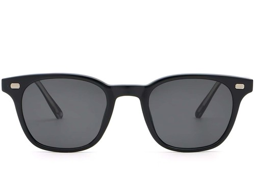 Rectangular Black Plastic Sunglasses #BS2503-0244