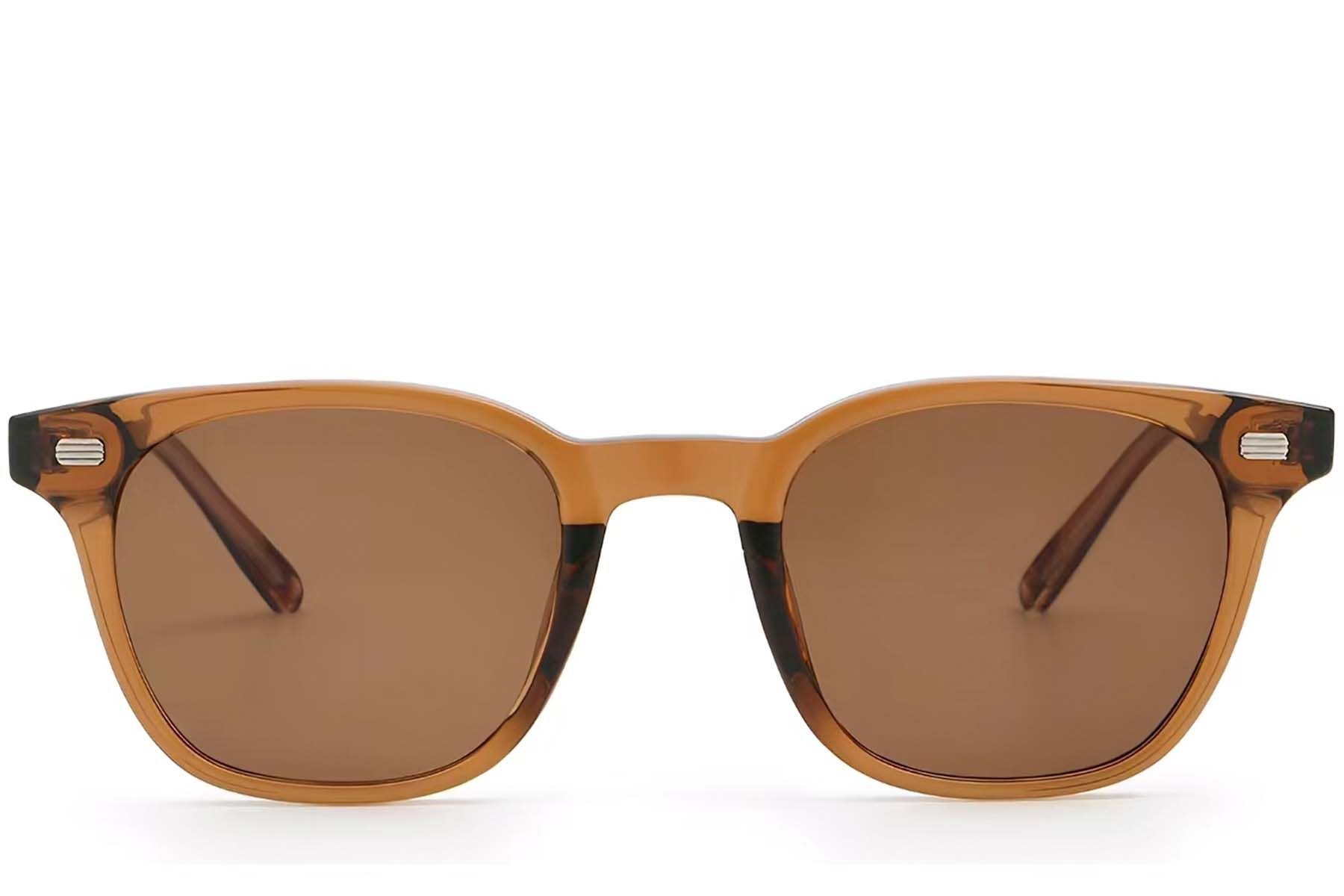 Rectangular Brown Plastic Sunglasses #BS2503-0245