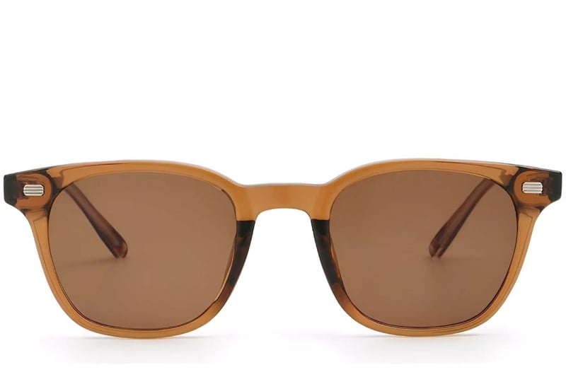 Rectangular Brown Plastic Sunglasses #BS2503-0245