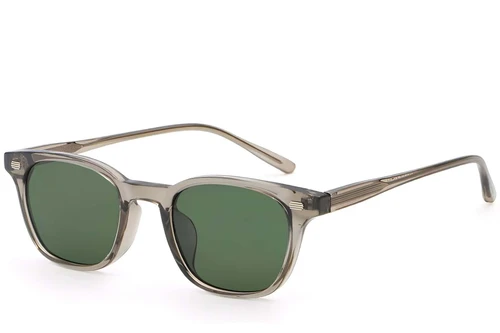 Lunettes de soleil rectangulaires en plastique gris #BS2503-0246