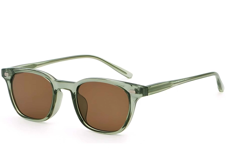 Lunettes de soleil rectangulaires en plastique vert #BS2503-0248
