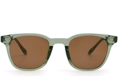 Rectangular Green Plastic Sunglasses #BS2503-0248