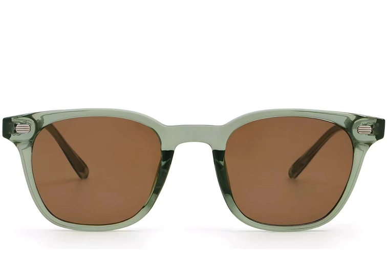 Lunettes de soleil rectangulaires en plastique vert #BS2503-0248