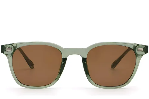 Lunettes de soleil rectangulaires en plastique vert #BS2503-0248