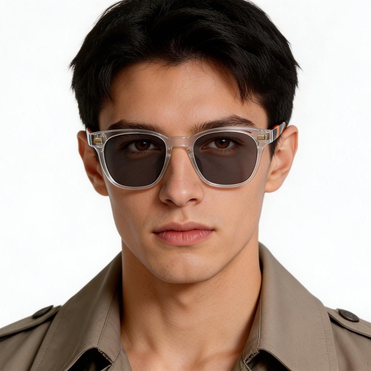 Rectangular Transparent Plastic Sunglasses #BS2503-0249