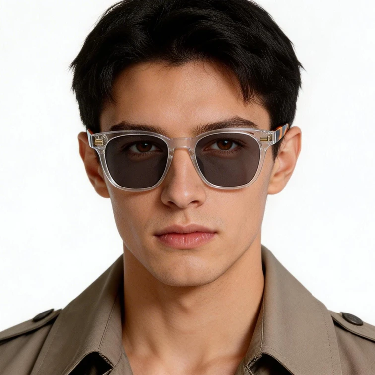 Rechteckige transparente Kunststoff-Sonnenbrille #BS2503-0249