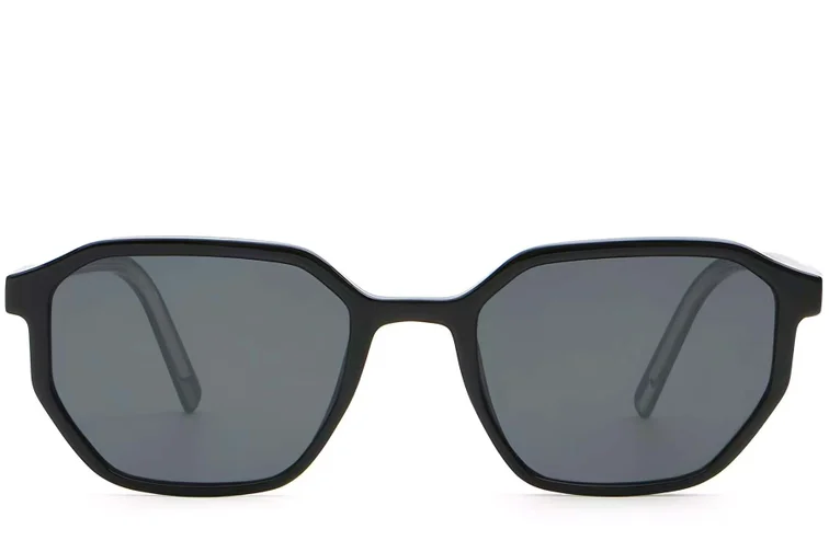 Occhiali da sole geometrici in plastica nera #BS2503-0250