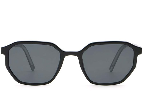Lunettes de soleil géométriques en plastique noir #BS2503-0250