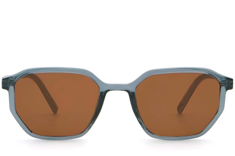 Gafas de sol geométricas de plástico azul #BS2503-0252