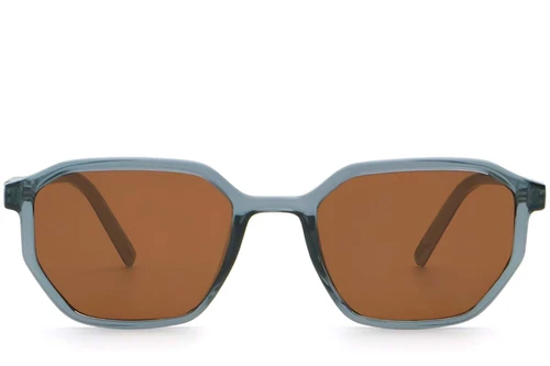 Gafas de sol geométricas de plástico azul #BS2503-0252