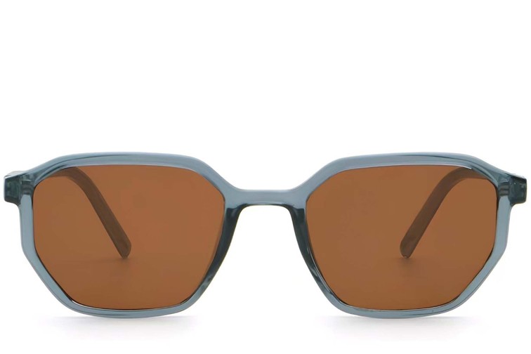 Occhiali da sole geometrici in plastica blu #BS2503-0252