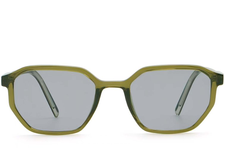 Geometrische groene plastic zonnebril #BS2503-0253