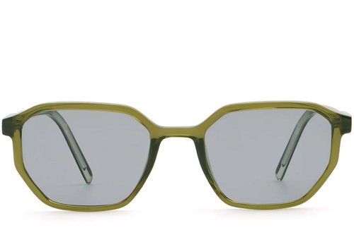 Lunettes de soleil géométriques en plastique vert #BS2503-0253