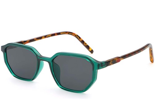 Lunettes de soleil géométriques en plastique vert #BS2503-0254