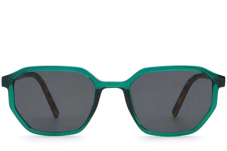 Gafas de sol geométricas de plástico verde #BS2503-0254