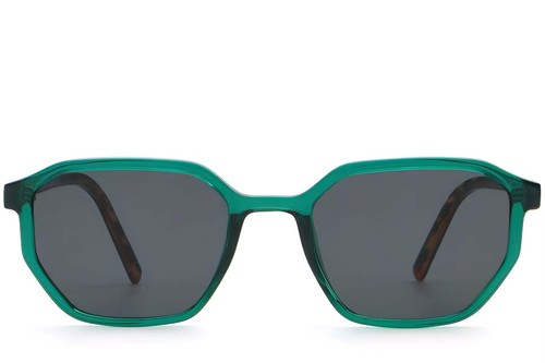 Lunettes de soleil géométriques en plastique vert #BS2503-0254
