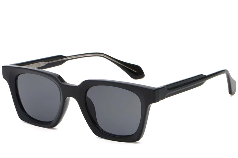 Rectangular Black Plastic Sunglasses #BS2503-0255