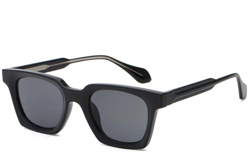 Rectangular Black Plastic Sunglasses #BS2503-0255
