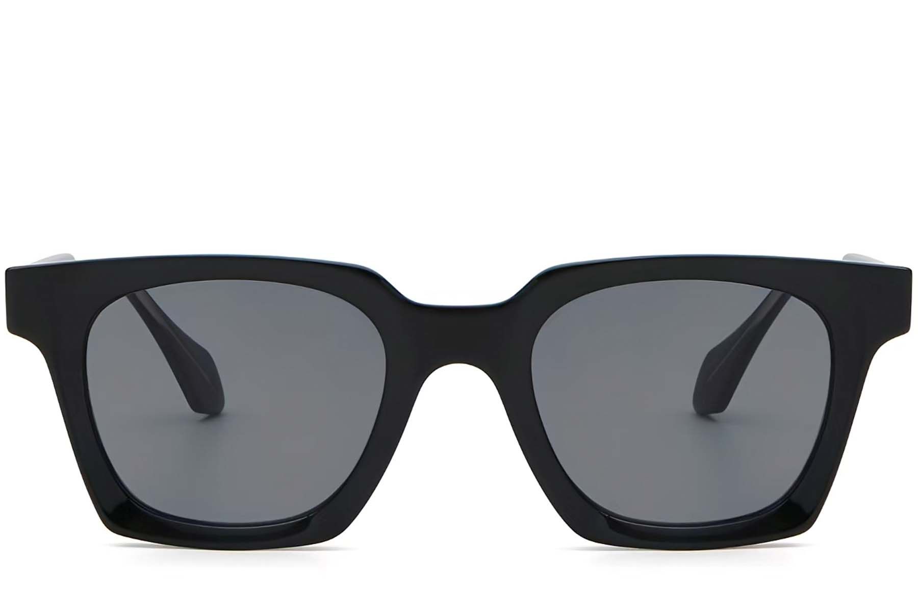 Rectangular Black Plastic Sunglasses #BS2503-0255